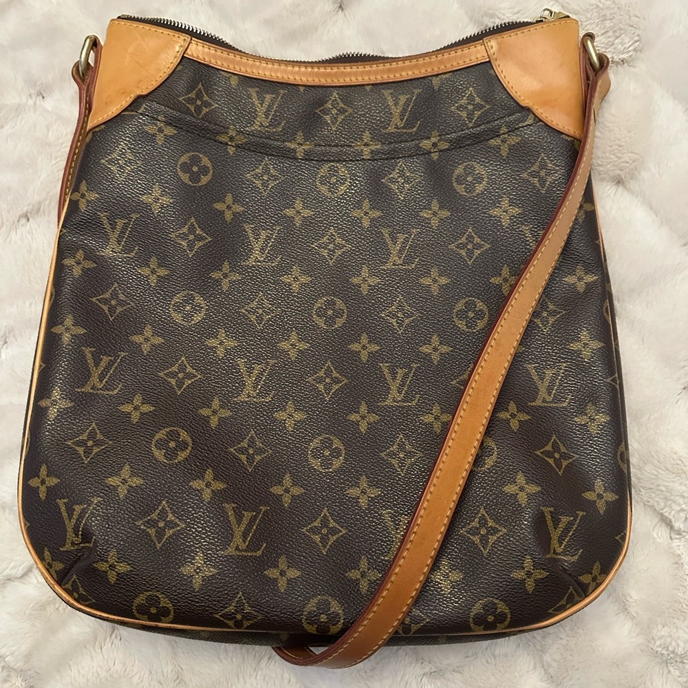 Louis Vuitton Odeon MM Brown Fabric Interior with Serial Detail
